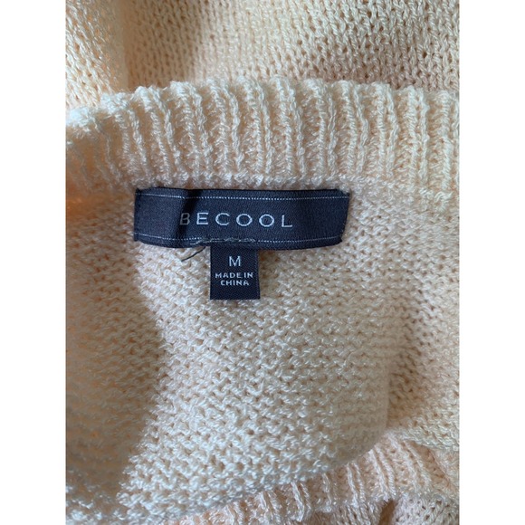 Cold Shoulder Sweater by BECOOL contemporary Creamsicle Color Long Sleeve Size M - Picture 9 of 10